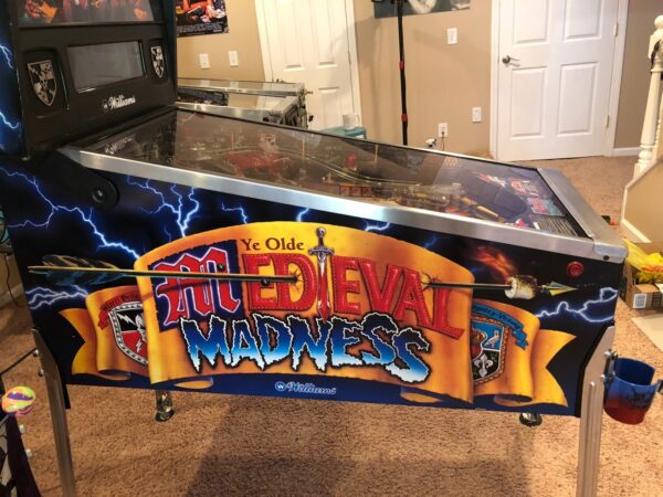 Medieval Madness pinball machine was released in June 1997 by Williams. Designed by Brian Eddy and programmed by Lyman Sheats, Medieval Madness had a production run of 4,016 units. It was an immediate critical and popular success,